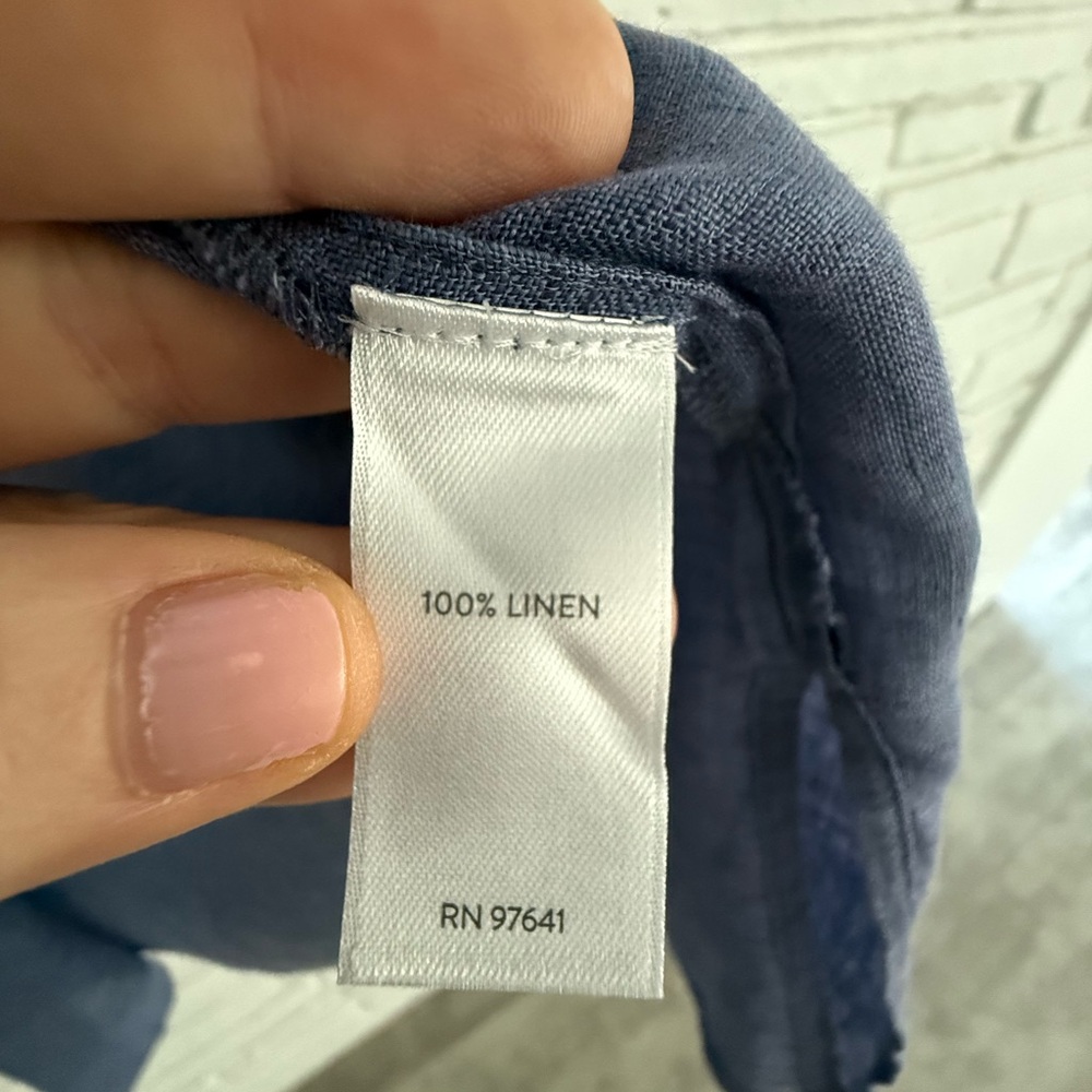 J. Jill Everyday Linen Button Down Light Marine - Medium - Picture 8 of 9